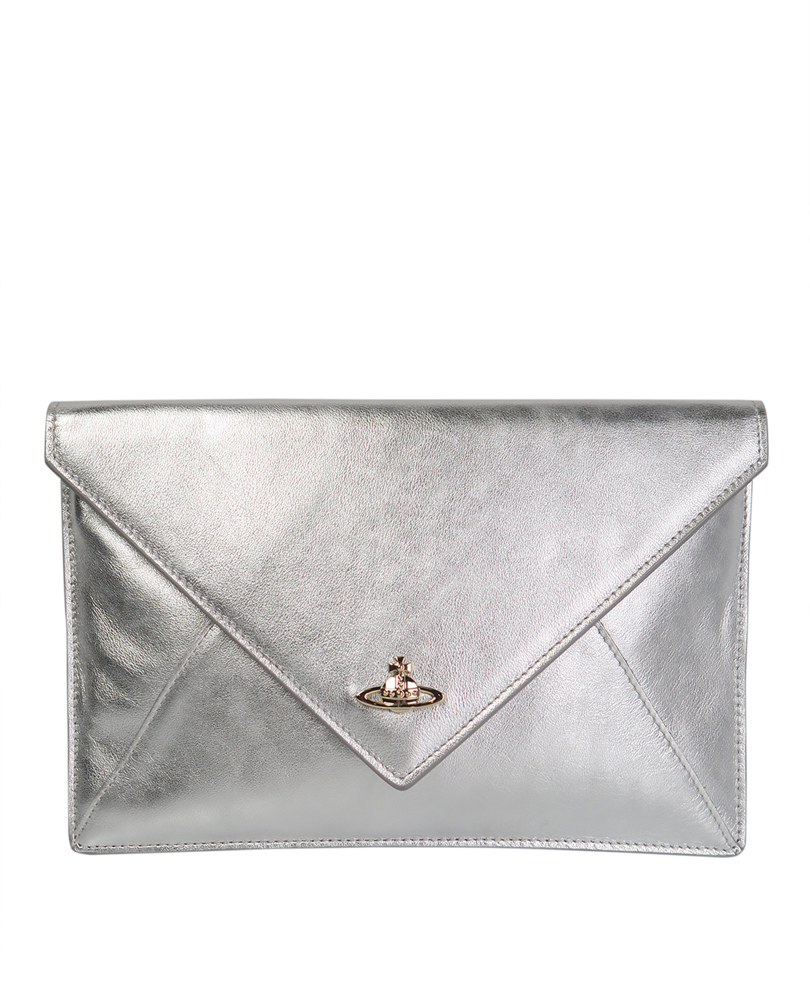 Silver 2024 envelope clutch